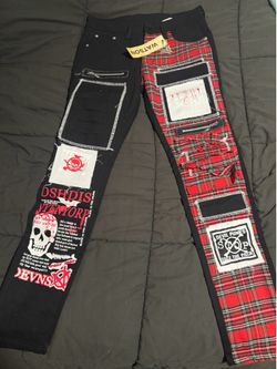 Black and red punk patch jeans Watson #punkrock