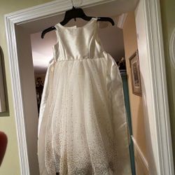 Girls ivory Formal Dress with Glitter Tulle