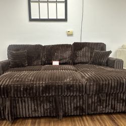 Brown Convertible Sectional 