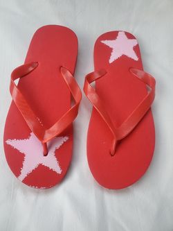 Flip Flops, Red & Pink, Size L (9.5)