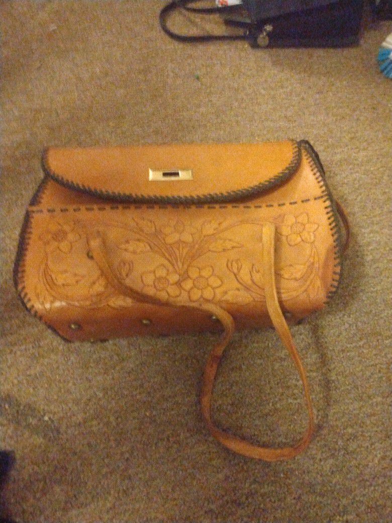 Vintage Handmade Leather Handbag 