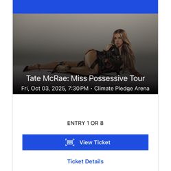 Tate McRae Concert Ticket