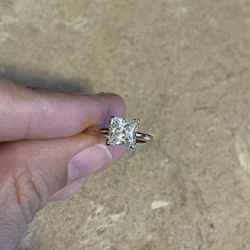 Princess Solitaire Square Ring 