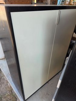 Two-Door Storage Cabinet Dark Frame