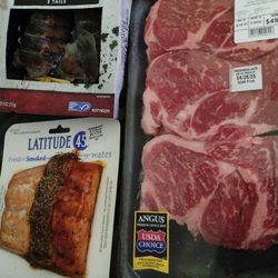 Lobster Tails Sirloin Steaks Salmon Filet 