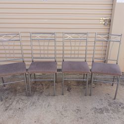  4  Small Gray Chairs For $120