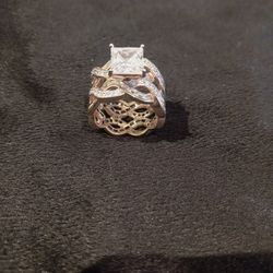 925 SILVER AND CZ STONES SIZE 8 