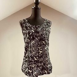 Small Black White Button Up Sleeveless with Pockets
