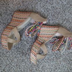 Size 10 Beaded Wedge Shoe