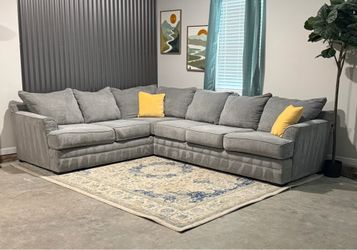 Grey L-shaped Sectional Sofa, Delivery Available