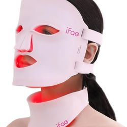 Red Light Therapy Mask for Face and Neck, 7 Colors Led Face Mask Light Therapy with Eye Protection and Remote, Rechargeable Ergonomic Design for True 