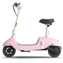 OKAI EA10 Electric Scooter with Seat | Adult Retro Style Moped | Removable Battery | Up to 25 Mile Range & 15.5 MPH | 750W Peak Power | 10" Vacuum Tir