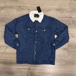 Classic Sherpa Lined Blue Denim Jacket Men’s Size Extra Large Fits Closer To A Large