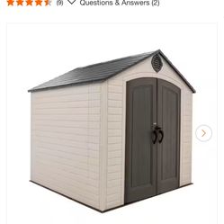 Lifetime 8 ft. W x 7.5 ft. D Resin Outdoor Storage Shed with Double Doors (60 sq. ft.)