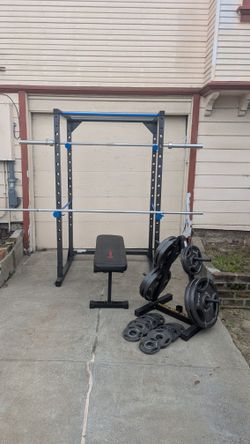 Olympic Rack, Bench, Bars,Weights, Tree