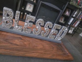 BLESSED Decorative Letter Sign with Rhinestones