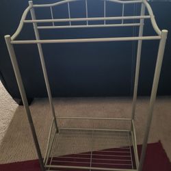 Silver Towel Rack 3 Tiered Bars And Storage Shelf