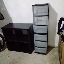 Two 3 Drawer Plastic Organizers 