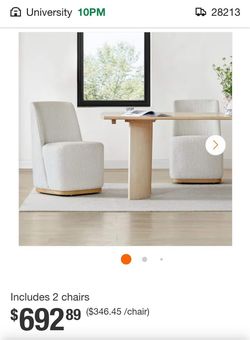 ❤️🔥Set of 2 Spruce & Spring Modern Upholstered Dining Chair with Hidden Wheels and Wooden Base