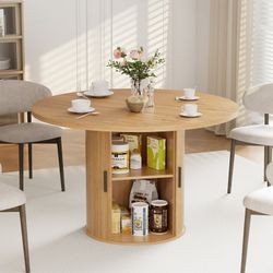 48" Round Dining Table with Storage