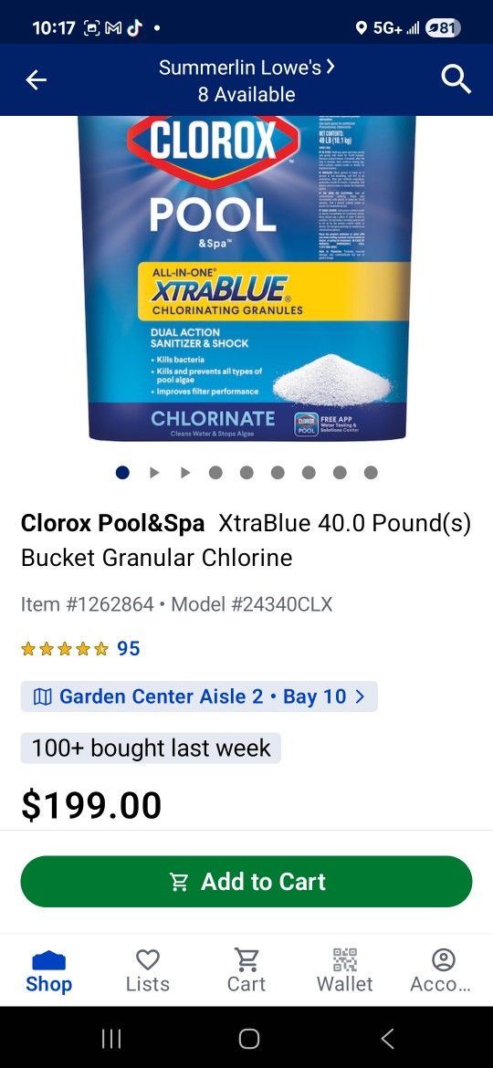 Chlorine pool tablets