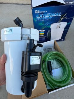 NEW SunSun HW-602B External Canister Filter - Aquarium Fish Tank Filter with Pump