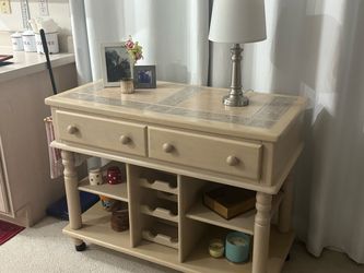 Kitchen entertainment table.