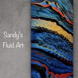 Fluid Art Painting, 15”x 30” x 1.5”