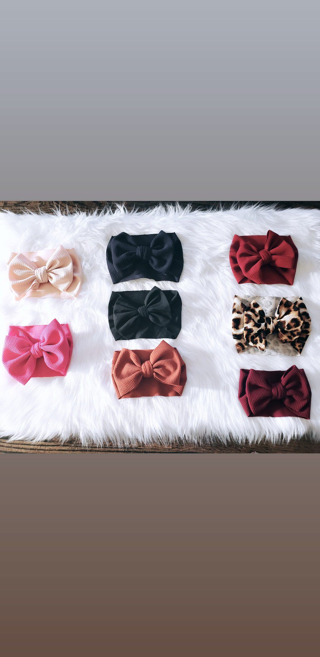 Handmade bow headbands. Baby, infant, and toddler.