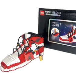 Handcrafted Air Jordan 1 "OFF WHITE X CHICAGO" AJ Bricks Sneakers Building Blocks Bricks Sneaker Building Puzzle Sneaker Block Birthday Gift