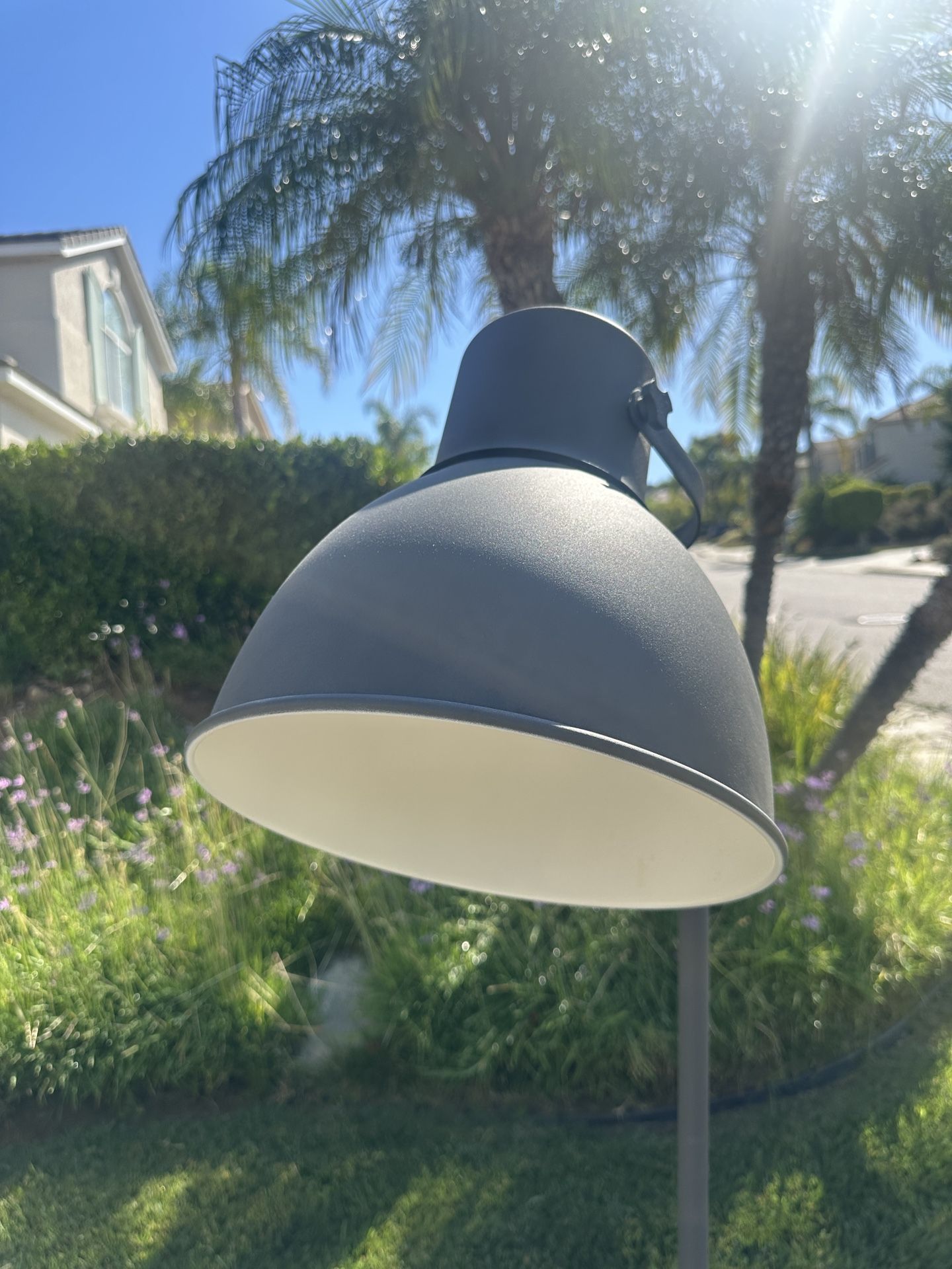IKEA HEKTAR Floor Lamp Dark Gray Powder Coated Steel
