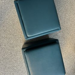 2 Storage Ottomans With Tray Table On Castors 