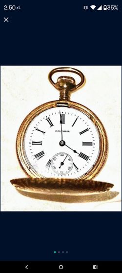 Columbia Antique Gold Pocket Watch
