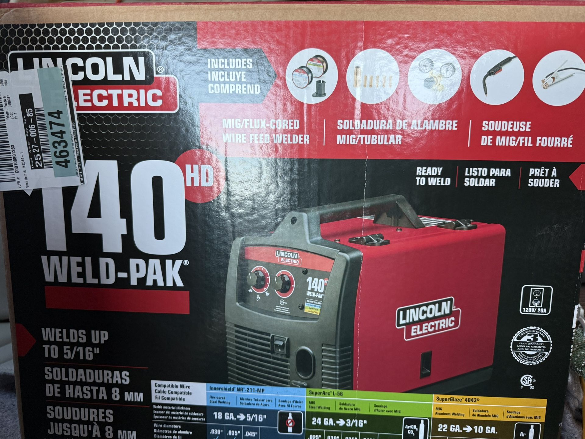 Lincoln Electric 140 Mig/flux Welder