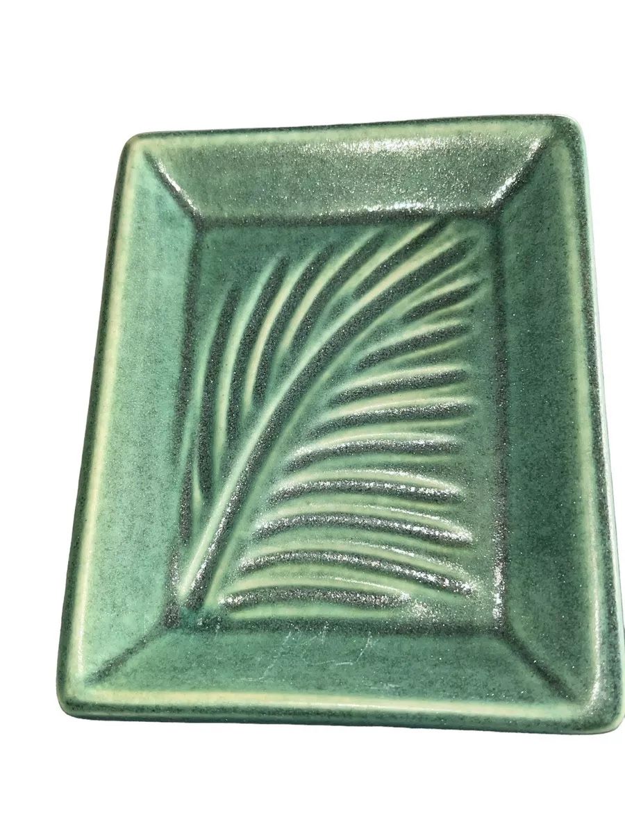 Vintage White Smith Pottery Kauai Green Leaf Small Tray Plate Handmade - Price Negotiable