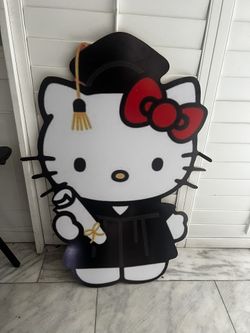 Wood Graduation Hello Kitty 