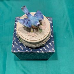 Fitz and  Floyd, Dogwood & Blue Bird Rare Vintage Candy Dish 68/72