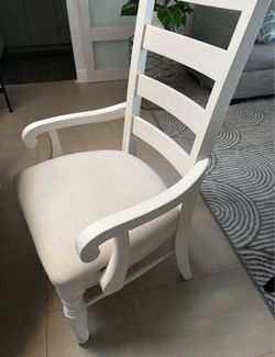 White Ladder-Back Dining Chairs Set of 6