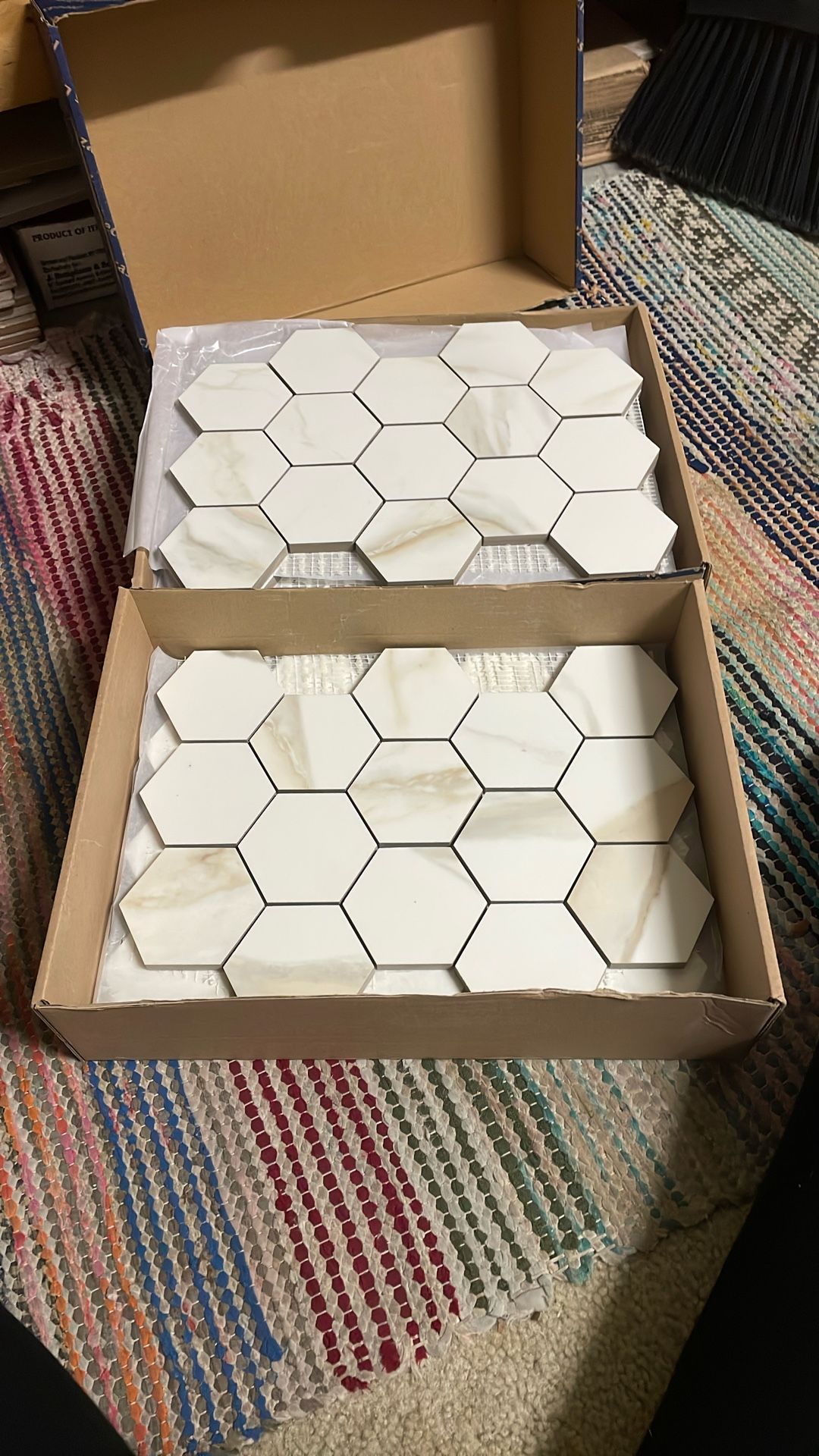 Dorian Honed Gold Hexacon 9x13 Tiles , 12 Full Sheets