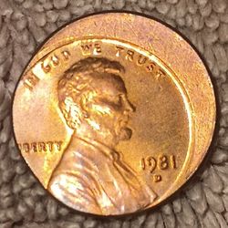1981 D Error Off Center Cent