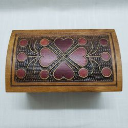 Decorated Linden Wood Trinket Box from Poland

