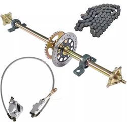 44in/1120mm Quad Go Kart Rear Live Axle Kit Sprocket Brake Wheel Hub for ATV Quad Go Karts
