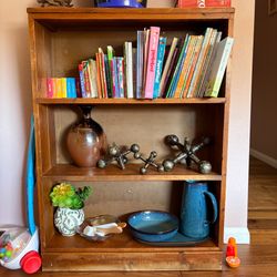 Vintage Pine Miniature Entryway Nursery Display Bookshelf