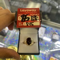 14Kt Red Birthstone Ring 