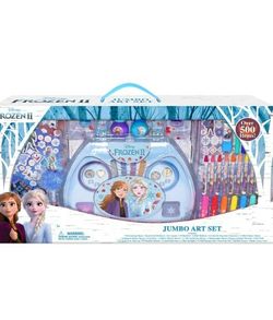 Disney Frozen II Jumbo Art Craft Activity Set 500 Piece Carrying Case NEW