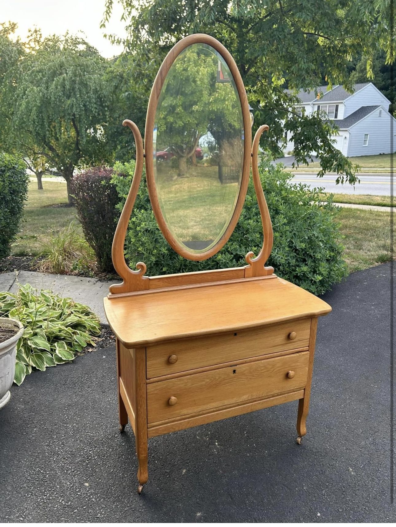 Antique Dresser With Mirror 