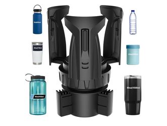 Cup Holder Expander (Adjustable Holder & Base, Auto-Fit Hold, One Button Open), Car Cup Holder Expander for Yeti, Hydro Flask, Nalgene, Owala, Bottles