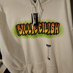 Bille Eilish White Graffiti Hoodie