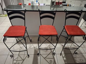 Counter Bar Stools Set Of 3 Iron Also Available Matvhing Curtains With Rods