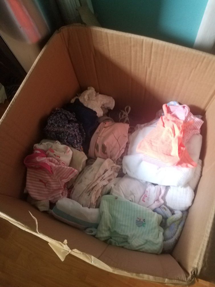 huge box of baby clothes ,ect.